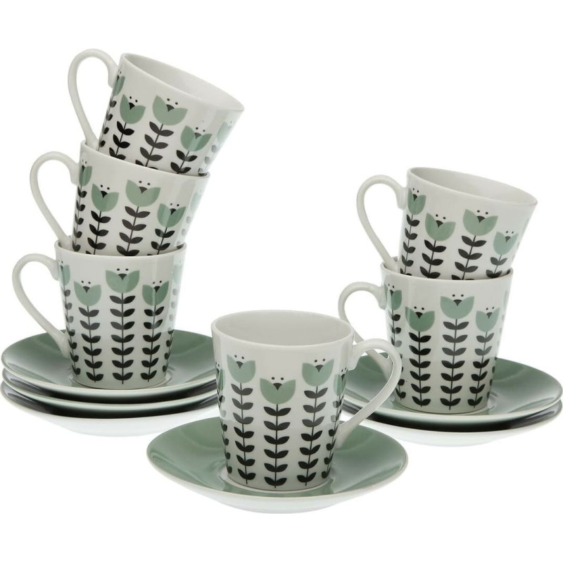 Set of 6 Cups with Plate Versa Erna Porcelain