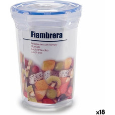 Hermetic Lunch Box Cylinder Transparent Plastic 1,2 L 13 x 17 x 13 cm (18 Units)