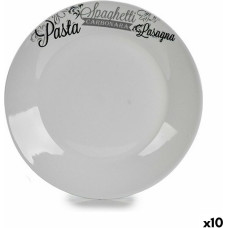 Flat plate Ø 24,4 cm Black White Porcelain Paste (10Units)