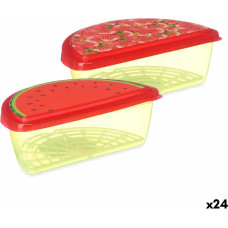 Lunch box Fruit Strawberry Watermelon Plastic 23 x 8 x 13 cm (24 Units)