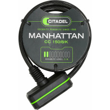 Cable with padlock Citadel Manhattan cc 150/8/k Black 150 cm