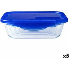 Hermetic Lunch Box Pyrex Cook & Go Blue 1,7 L 24 x 18 cm Glass (5 Units)