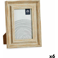 Photo frame Crystal Golden Wood Brown Plastic (16,2 x 2 x 21 cm) (6 Units)