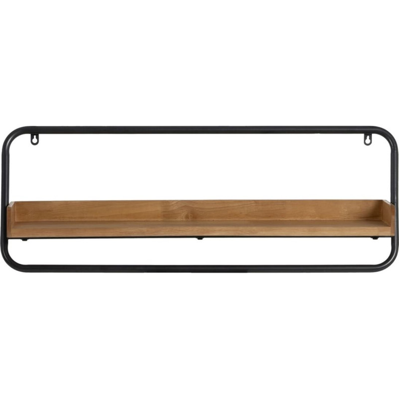 Shelves Black Natural Iron Rubber wood 80 x 18 x 36 cm