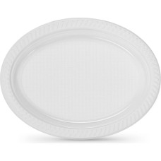 Set of reusable plates Algon White 27 x 21 cm Plastic Oval 6 Units