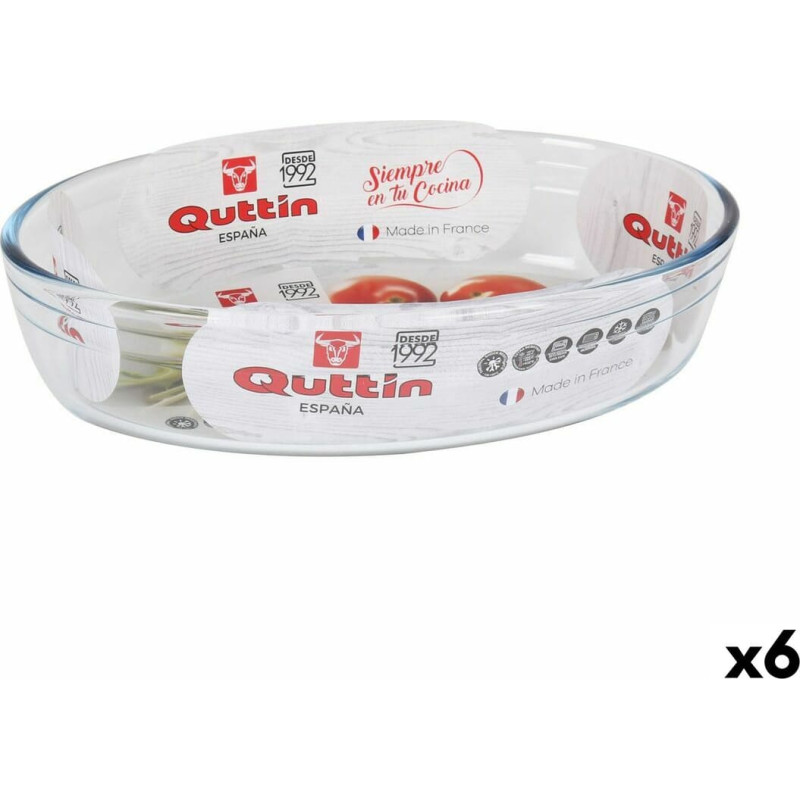 Oven Dish Quttin   Glass Oval 1,8 L 26,2 x 17,8 x 6,1 cm (6 Units)