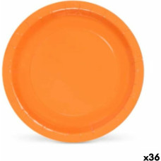 Plate set Algon Disposable Cardboard Orange (36 Units)