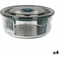 Hermetic Lunch Box Santa Clara Grey 850 ml 15,6 x 6,8 cm (4 Units)