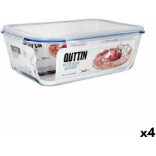 Hermetic Lunch Box Quttin Transparent Rectangular 5,6 L (4 Units)