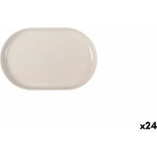 Snack tray La Mediterránea Ivory Oval 20 x 13 x 2 cm (24 Units)