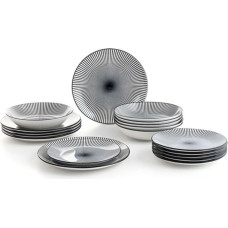 Tableware Quid Miami Ceramic Black Grey Stoneware (18 Pieces)