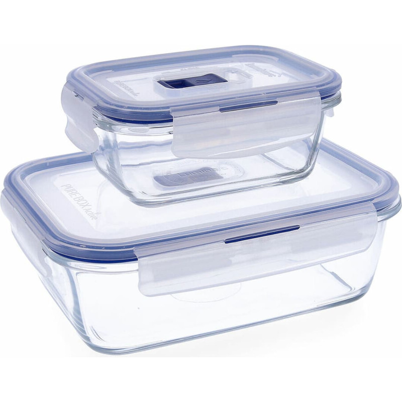 Set of lunch boxes Luminarc Pure Box Crystal Bicoloured (2 Pieces)