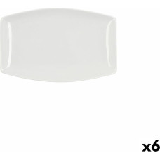 Serving Platter Quid Gastro Squared Ceramic White (25,2 x 16 x 2 cm) (6 Units)