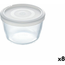 Round Lunch Box with Lid Pyrex Cook&freeze 600 ml 12 x 12 x 9 cm Transparent Glass Silicone (8 Units)