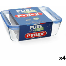 Hermētiska Pusdienu Kastīte Pyrex Pure Glass Caurspīdīgs Stikls (2,6 L) (4 gb.)