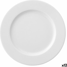 Flat Plate Ariane Prime White Ceramic Ø 17 cm (12 Units)