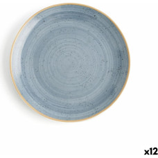 Flat Plate Ariane Terra Blue Ceramic Ø 21 cm (12 Units)