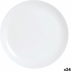 Flat plate Luminarc Diwali White Glass (25 cm) (24 Units)