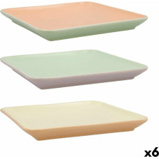 Snack tray Quid Vitamina Bicoloured Ceramic 21 x 21 cm (6 Units)