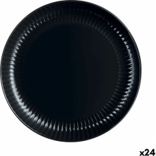 Flat Plate Luminarc Cottage Black Glass 25 cm (24 Units)