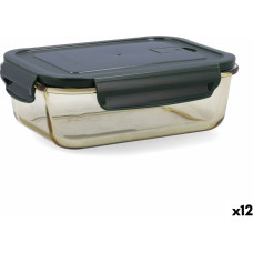 Hermetic Lunch Box Bidasoa Infinity Rectangular 1,04 L Yellow Glass (12 Units)