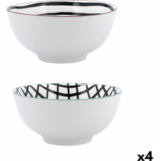 Bowl Bidasoa Zigzag Multicolour Ceramic 20 x 20 x 5 cm (4 Units)