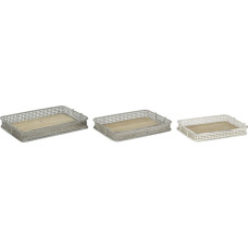 Set of trays DKD Home Decor 53 x 38 x 8 cm Metal Multicolour (3 Units)