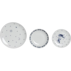 Pusdienas Aprīkojuma Komplekts DKD Home Decor Zils Balts Porcelāns 18 Daudzums 27 x 27 x 3 cm