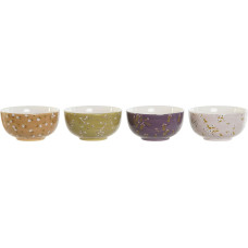 Bowl DKD Home Decor Green Pink Mustard Lilac Dolomite Shabby Chic 600 ml 14 x 14 x 7 cm (4 Units)