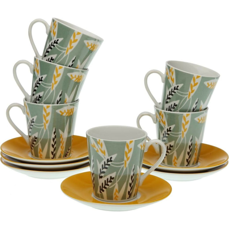 Set of 6 Cups with Plate Versa Elora Porcelain