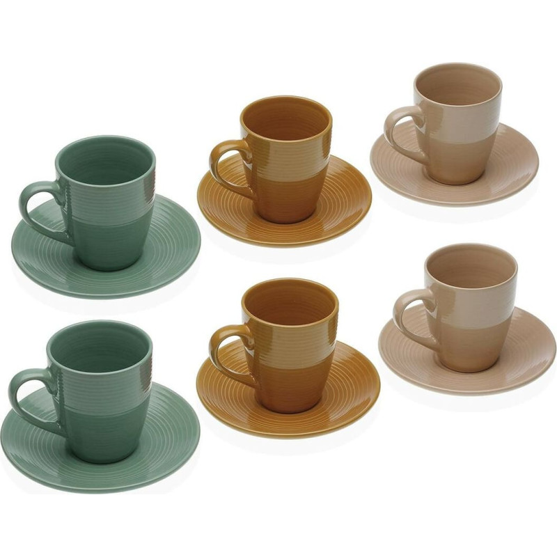 Set of 6 teacups with plates Versa Ceramic