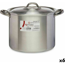 Casserole with Lid Ø 24 cm Silver Aluminium (6 Units)