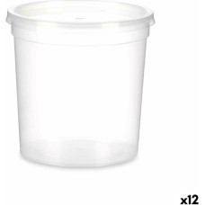 Round Lunch Box with Lid Transparent polypropylene 1 L 12,5 x 12,5 x 12,5 cm (12 Units)