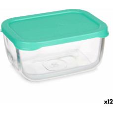 Lunch box SNOW BOX Green Transparent Glass Polyethylene 420 ml (12 Units)