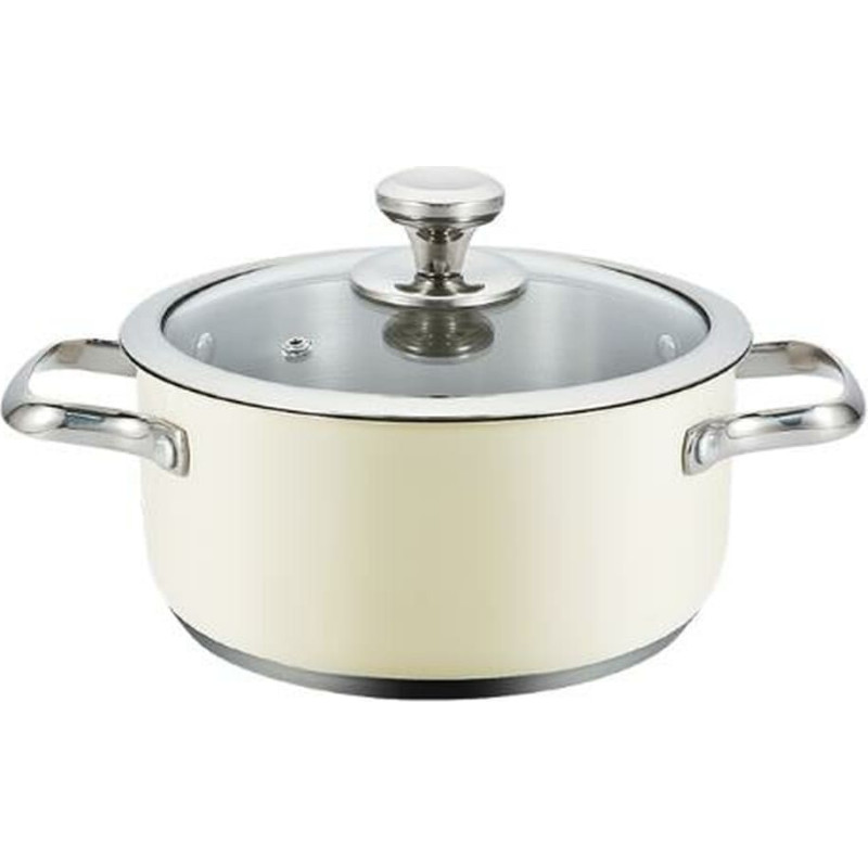 Casserole with lid Haeger PA-20H.007A Beige Ø 20 cm