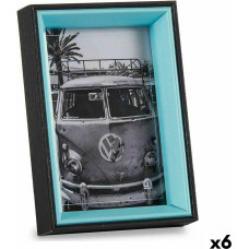 Photo frame 3 x 17 x 12 cm Crystal Black Blue MDF Wood (6 Units)