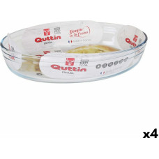 Oven Dish Quttin   Transparent Glass Oval 2,2 L 30,1 x 20,9 x 6,3 cm (4 Units)