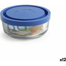 Round Lunch Box with Lid Borgonovo Igloo Blue 320 ml ø 11 x 5 cm (12 Units)