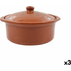 Saucepan Azofra With lid Baked clay 24,5 x 23 x 16,7 cm (3 Units)