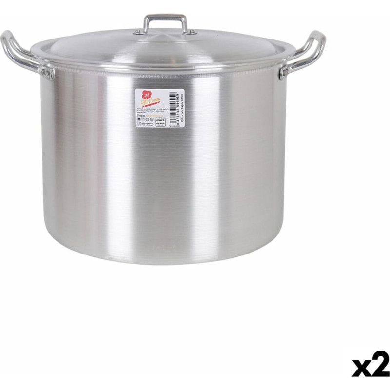 Casserole with Lid Aluminium 36 x 30 x 26 cm (2 Units)