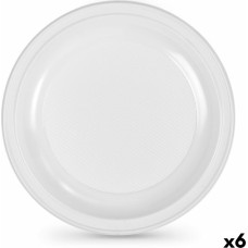 Set of reusable plates Algon Circular White Plastic 25 x 25 x 2,5 cm (6 Units)