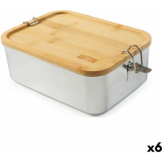 Lunch box Quttin Bamboo Stainless steel Rectangular (6 Units)