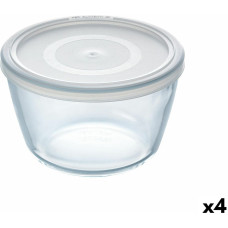 Round Lunch Box with Lid Pyrex Cook & Freeze 1,1 L 15 x 15 x 10 cm Transparent Silicone Glass (4 Units)