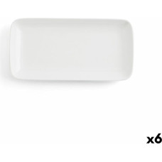 Serving Platter Ariane Vital Coupe Rectangular Ceramic White (28 x 14 cm) (6 Units)