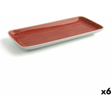 Serving Platter Ariane Terra Rectangular Ceramic Red (36 x 16,5 cm) (6 Units)