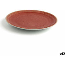 Flat Plate Ariane Terra Red Ceramic Ø 21 cm (12 Units)