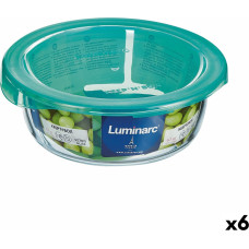 Round Lunch Box with Lid Luminarc Keep'n Lagon 13,5 x 6 cm Turquoise 680 ml Glass (6 Units)