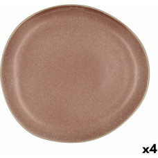 Flat plate Bidasoa Gio Occasional Ceramic Brown 26,5 cm (4 Units)