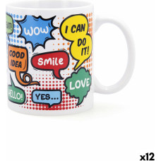 Cup Quid Wow Comics Multicolour Ceramic 330 ml (12 Units)