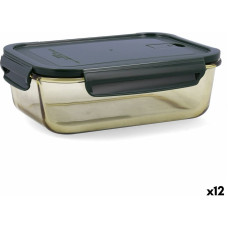 Hermetic Lunch Box Bidasoa Infinity Rectangular 1,5 L Yellow Glass (12 Units)